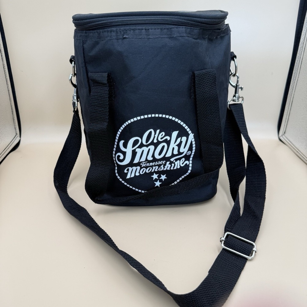 Ole Smoky Tennessee Moonshine Insulated Cooler Bag Black Zipper Shoulder Strap
